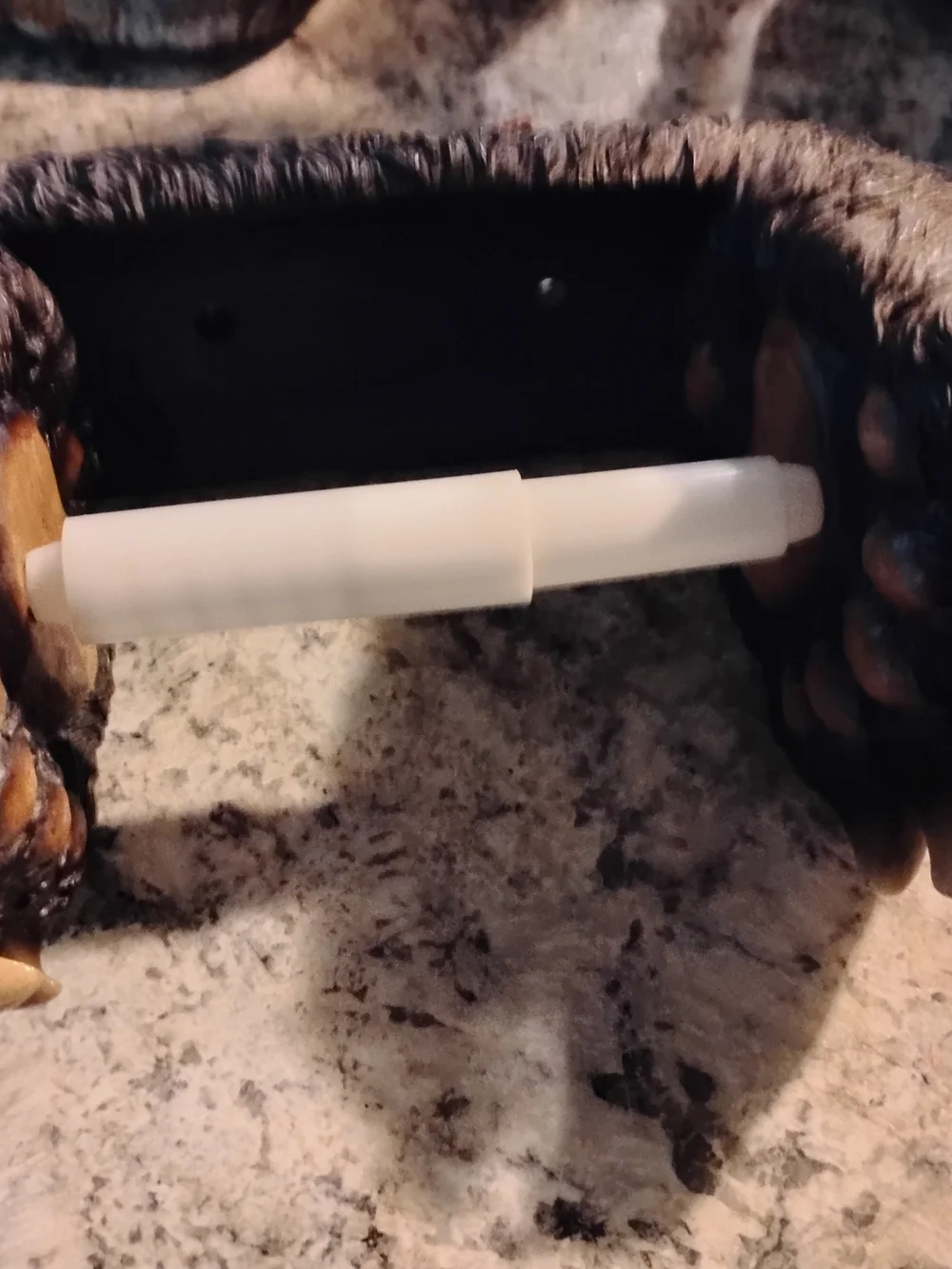 Hobby Lobby Black Bear Claw Toilet Paper Holder with Brown Claws